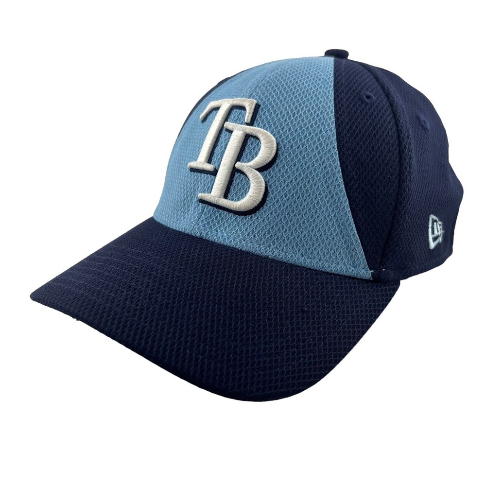 Ball Cap New Era Fitted Tampa Bay Rays Two Toned Blue Embroidered S/M